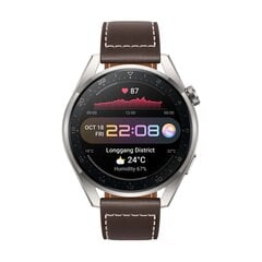 Huawei Watch 3 Pro Classic Titanium Gray with Brown Leather Strap 55026781 цена и информация | Смарт-часы (smartwatch) | pigu.lt