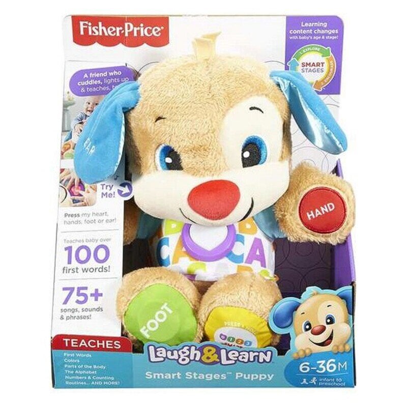 Muzikinis minkštas žaislas Fisher Price Šuniukas, ES kaina ir informacija | Žaislai kūdikiams | pigu.lt