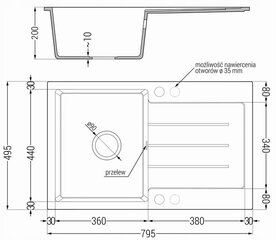 Granitinė virtuvinė plautuvė Mexen Bruno su sifonu, Black granite цена и информация | Раковины на кухню | pigu.lt