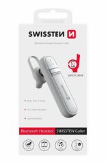 Наушник с функцией MultiPoint / CVC noise reduction Swissten Caller Bluetooth 5.0 HandsFree, белый цена и информация | Беспроводная гарнитура | pigu.lt