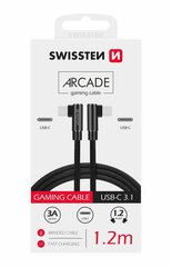 Swissten universalus greito įkrovimo laidas 3.1 USB-C, 1,2m, Juodas kaina ir informacija | Swissten Kompiuterinė technika | pigu.lt