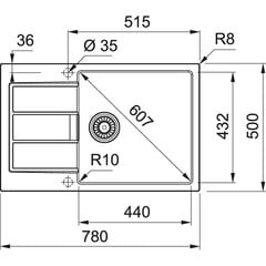 Тектонитовая мойка Franke, Sirius S2D 611-78 XL с запорным клапаном, Urban Grey цена и информация | Раковины на кухню | pigu.lt