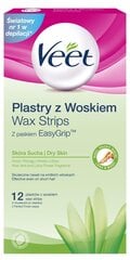 Depiliacinės vaško juostelės sausai odai Veet Cold Wax, 12 vnt. kaina ir informacija | Veet Kvepalai, kosmetika | pigu.lt