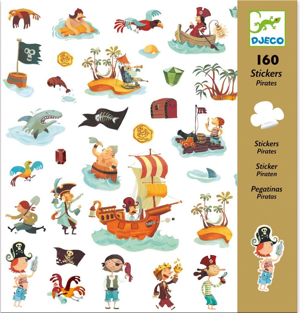 Lipdukai Djeco Piratai, 160 vnt. kaina ir informacija | Lavinamieji žaislai | pigu.lt