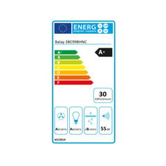 Традиционная вытяжка Balay 3BC998HNC 90 cm 843 m³/h 165W Сталь A+ цена и информация | Вытяжки на кухню | pigu.lt