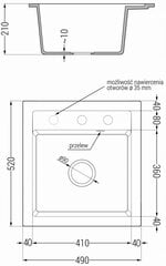 Granitinė virtuvinė plautuvė Mexen Vito su sifonu, Black granite цена и информация | Раковины на кухню | pigu.lt