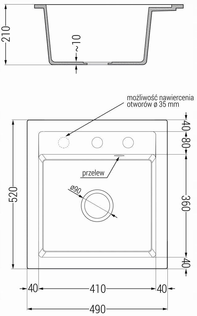 Granitinė virtuvinė plautuvė Mexen Vito su sifonu, Black granite цена и информация | Virtuvinės plautuvės | pigu.lt