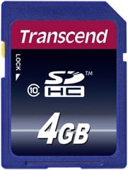 Transcend SDHC 4GB Class 10 цена и информация | Карты памяти для фотоаппаратов, камер | pigu.lt