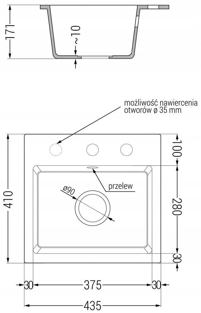 Granitinė virtuvinė plautuvė Mexen Milo su sifonu, White kaina ir informacija | Virtuvinės plautuvės | pigu.lt