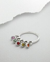 Серебряное кольцо 925 пробы с кристаллами Swarovski цена и информация | Кольца | pigu.lt