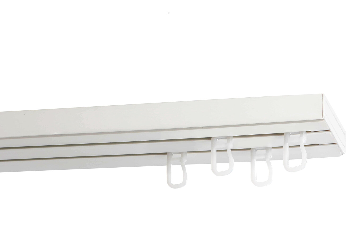 Lubinis karnizas dvigubas PVC bėgelis su kabliukais, 360 cm цена и информация | Karnizai | pigu.lt