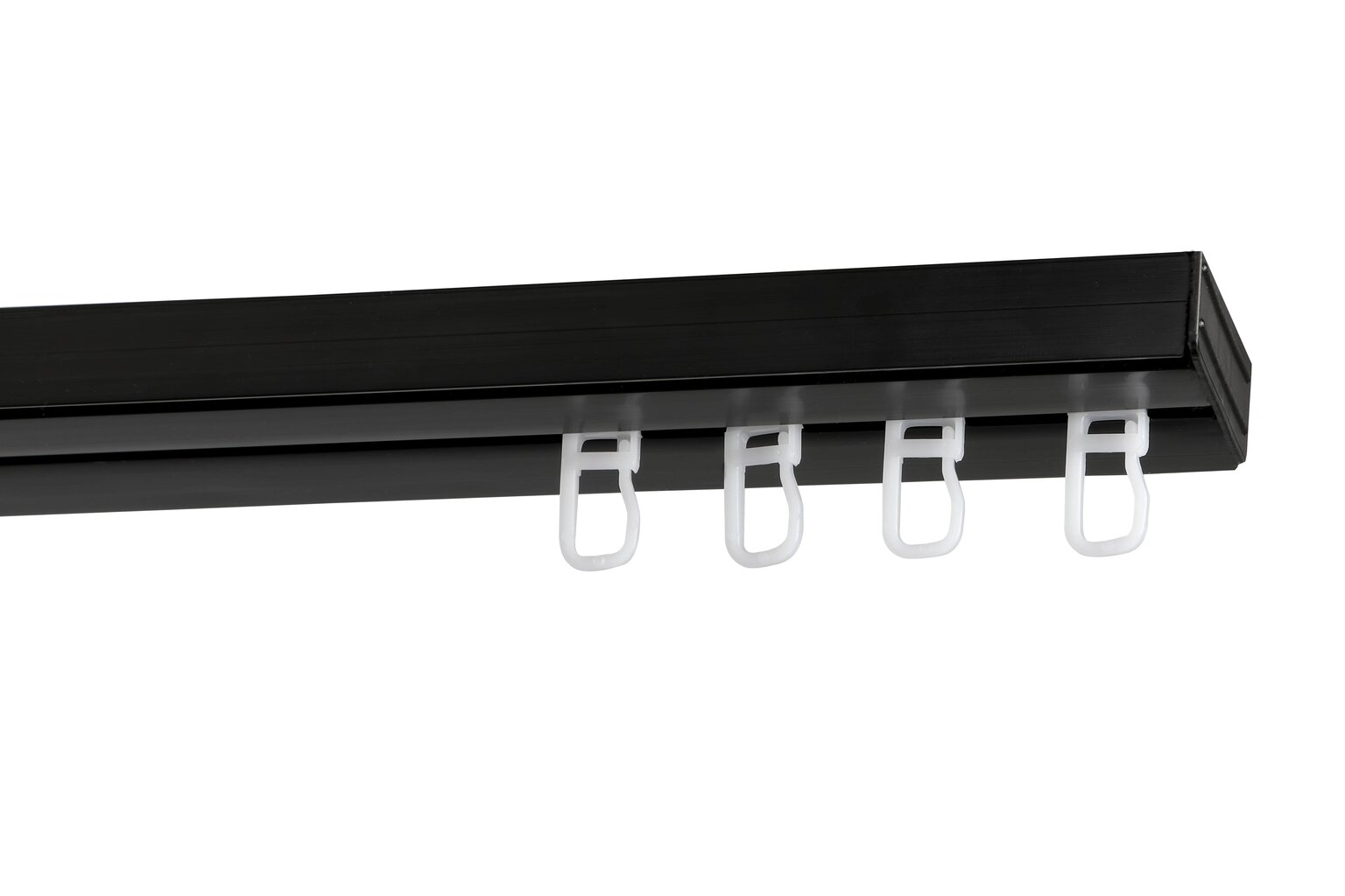 Lubinis karnizas dvigubas PVC bėgelis su kabliukais, 360 cm kaina ir informacija | Karnizai | pigu.lt