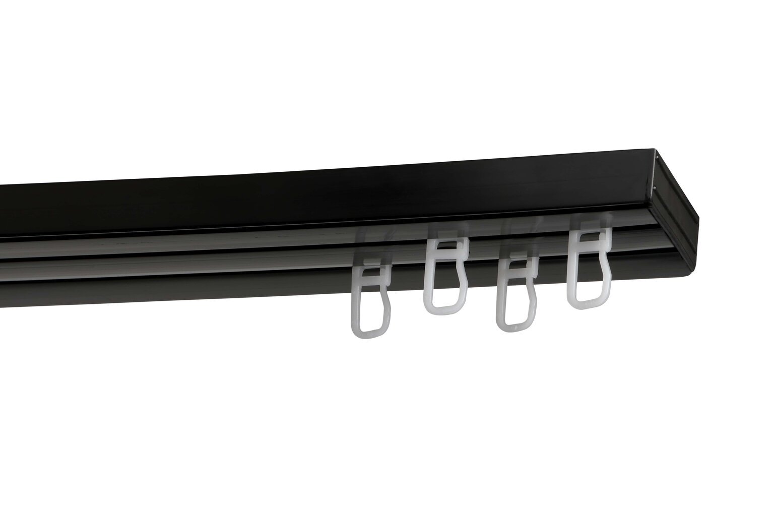 Lubinis karnizas dvigubas PVC bėgelis su kabliukais, 180 cm цена и информация | Karnizai | pigu.lt