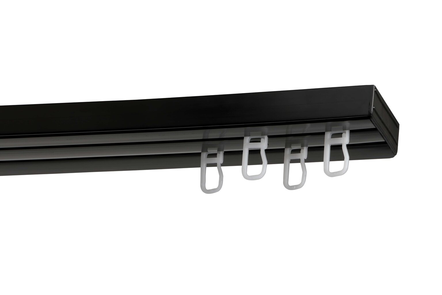 Lubinis karnizas dvigubas PVC bėgelis su kabliukais, 300 cm kaina ir informacija | Karnizai | pigu.lt