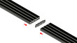 Lubinis karnizas trigubas PVC bėgelis su kabliukais, 400 cm kaina ir informacija | Karnizai | pigu.lt
