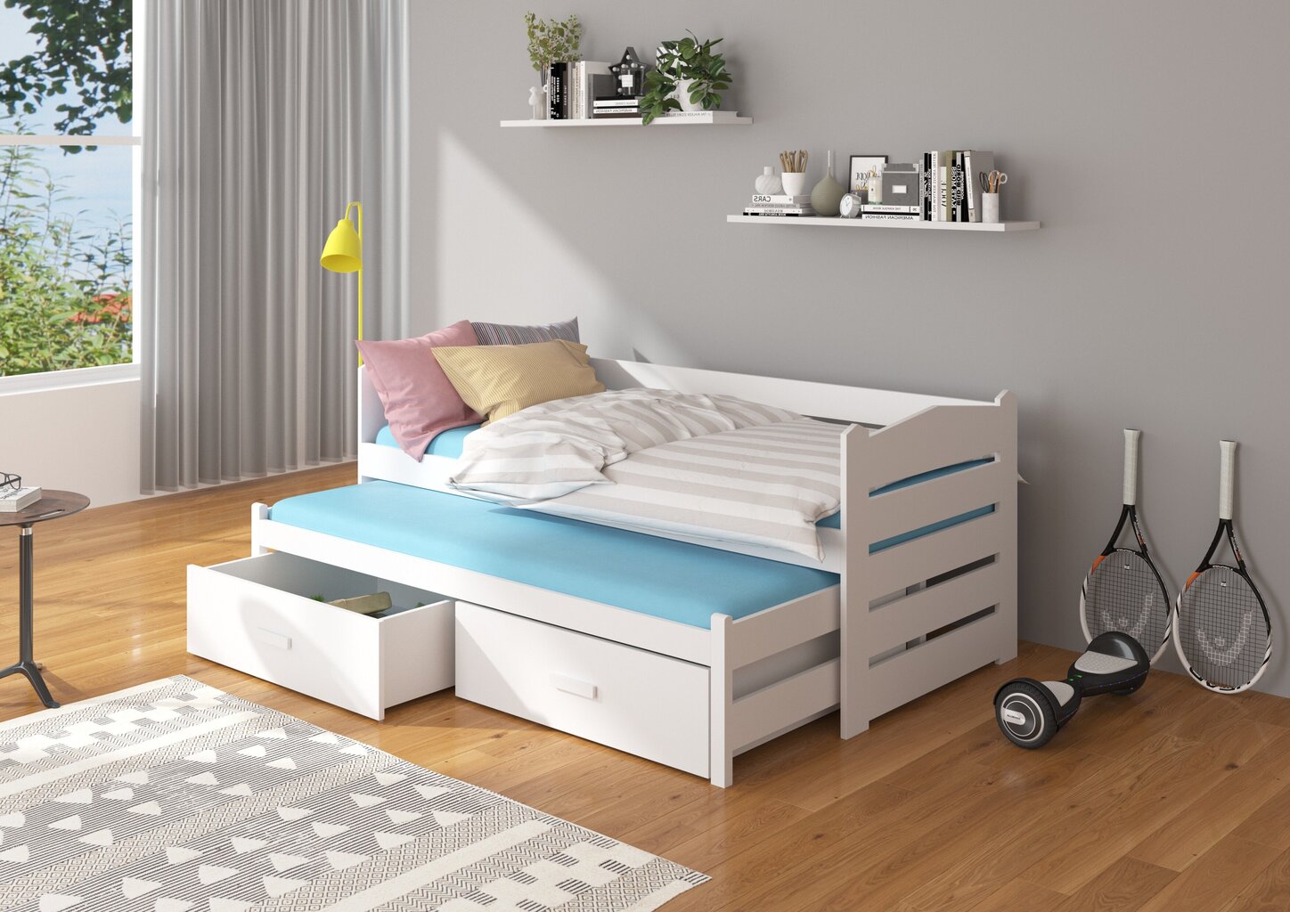 Vaikiška lova Adrk Furniture Tiarro 80x180 cm, balta kaina ir informacija | Vaikiškos lovos | pigu.lt