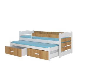 Vaikiška lova Adrk Furniture Tiarro 80x180 cm, balta/ruda kaina ir informacija | Vaikiškos lovos | pigu.lt