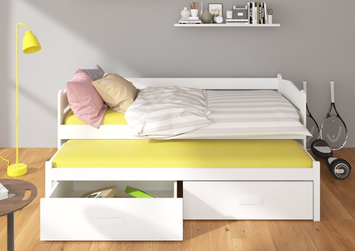 Vaikiška lova Adrk Furniture Tiarro 80x180 cm, balta/ruda kaina ir informacija | Vaikiškos lovos | pigu.lt