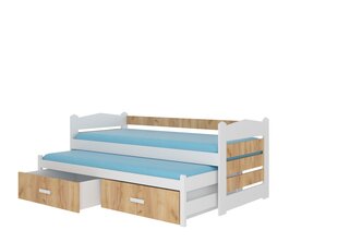 Lova ADRK Furniture Tiarro 80x180 cm, ruda/balta kaina ir informacija | Vaikiškos lovos | pigu.lt