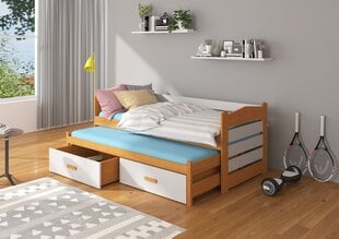 Vaikiška lova Adrk Furniture Tiarro 80x180 cm, ruda/pilka kaina ir informacija | Vaikiškos lovos | pigu.lt