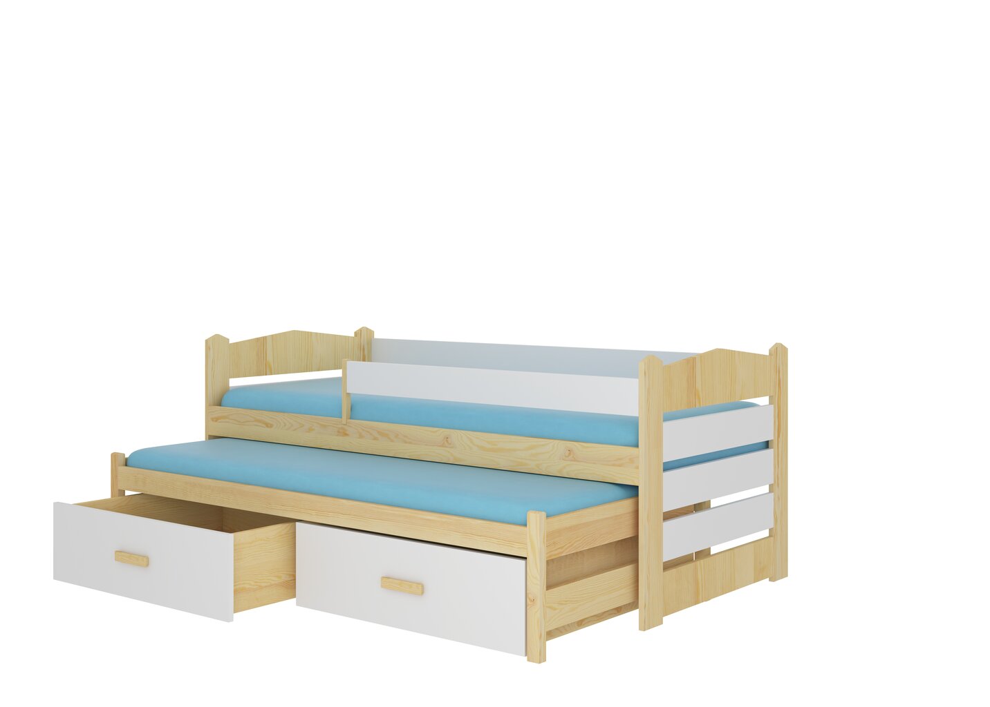 Vaikiška lova Adrk Furniture Tiarro 80x180 cm, šviesiai ruda/balta kaina ir informacija | Vaikiškos lovos | pigu.lt