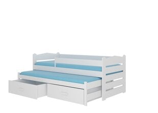 Vaikiška lova Adrk Furniture Tiarro 80x180 cm su šonine apsauga, balta/šviesiai pilka kaina ir informacija | Vaikiškos lovos | pigu.lt