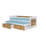 Vaikiška lova Adrk Furniture Tiarro 90x200 cm, balta/ruda