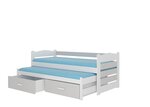 Vaikiška lova Adrk Furniture Tiarro 90x200 cm, balta/šviesiai pilka