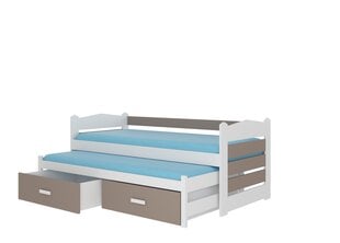Vaikiška lova Adrk Furniture Tiarro 90x200 cm, balta/šviesiai ruda kaina ir informacija | Vaikiškos lovos | pigu.lt