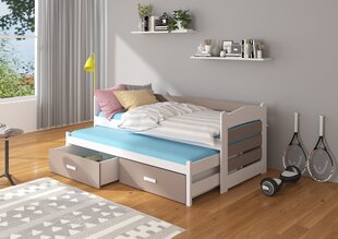 Vaikiška lova Adrk Furniture Tiarro 90x200 cm, balta/šviesiai ruda kaina ir informacija | Vaikiškos lovos | pigu.lt