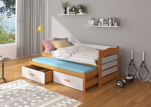 Vaikiška lova Adrk Furniture Tiarro 90x200 cm, ruda/pilka kaina ir informacija | Vaikiškos lovos | pigu.lt