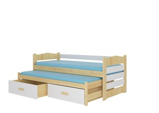 Vaikiška lova Adrk Furniture Tiarro 90x200 cm, šviesiai ruda/balta kaina ir informacija | Vaikiškos lovos | pigu.lt
