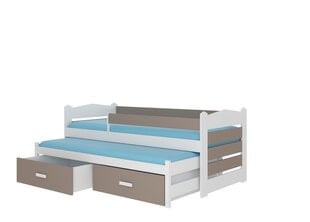 Детская кровать Adrk Furniture Tiarro 90x200 см с боковой защитой, белая/светло-коричневая цена и информация | Детские кровати | pigu.lt