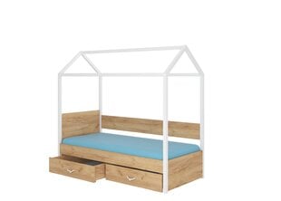 Кровать ADRK Furniture Otello 80x180 см, коричневая/белая цена и информация | Детские кровати | pigu.lt