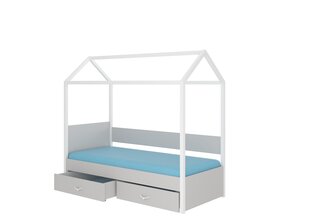 Кровать ADRK Furniture Otello, 80x180 см, серая/белая цена и информация | Детские кровати | pigu.lt
