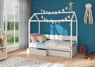 Lova ADRK Furniture Otello 80x180 cm, pilka/balta kaina ir informacija | Vaikiškos lovos | pigu.lt