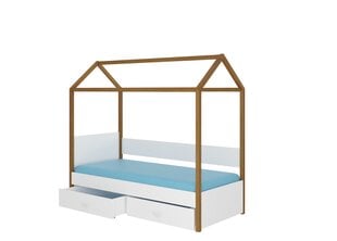 Кровать ADRK Furniture Otello 80x180 см, белая/коричневая цена и информация | Детские кровати | pigu.lt