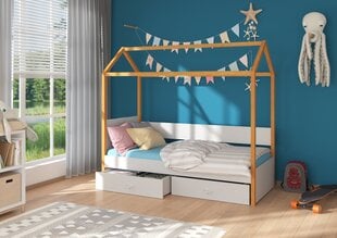 Кровать ADRK Furniture Otello 80x180 см, серая/коричневая цена и информация | Детские кровати | pigu.lt