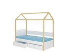 Кровать ADRK Furniture Otello 80x180 см, белая/светло-коричневая