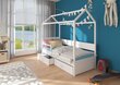 Lova ADRK Furniture Otello 80x180 cm su šonine apsauga, balta/ruda kaina ir informacija | Vaikiškos lovos | pigu.lt