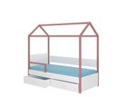 Lova ADRK Furniture Otello 80x180 cm su šonine apsauga, balta/rožinė