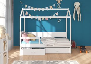 Lova ADRK Furniture Otello 80x180 cm su šonine apsauga, ruda/rožinė kaina ir informacija | Vaikiškos lovos | pigu.lt