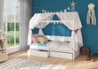 Lova ADRK Furniture Otello 90x200 cm su baldakimu, balta/rožinė kaina ir informacija | Vaikiškos lovos | pigu.lt