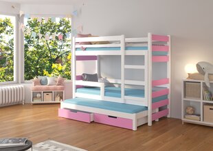 Lova ADRK Furniture Karlo, balta/rožinė kaina ir informacija | Vaikiškos lovos | pigu.lt