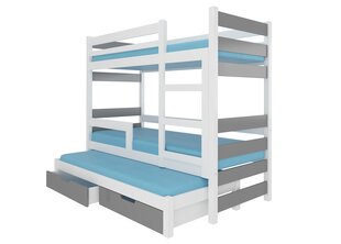 Lova ADRK Furniture Karlo, balta/pilka kaina ir informacija | Vaikiškos lovos | pigu.lt