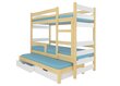 Lova ADRK Furniture Karlo, ruda/balta kaina ir informacija | Vaikiškos lovos | pigu.lt