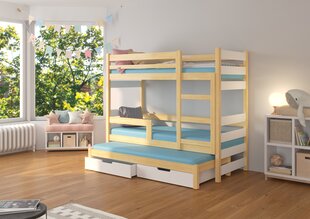 Lova ADRK Furniture Karlo, ruda/balta kaina ir informacija | Vaikiškos lovos | pigu.lt