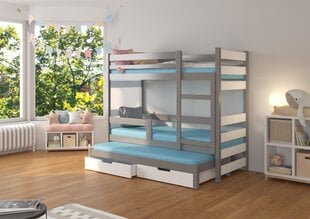 Кровать ADRK Furniture Karlo, серая/белая цена и информация | Детские кровати | pigu.lt