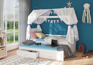Lova ADRK Furniture Jonasek 80x180cm, balta kaina ir informacija | Vaikiškos lovos | pigu.lt