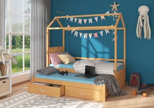 Кровать ADRK Furniture Jonasek 80x180см, коричневая цена и информация | Детские кровати | pigu.lt